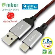 CU2-C12_ USB A to Type-C cable, Sync & Fast Charge, Quick Charge, tough PET braid cable & strong Aluminum case, 1.2 m (3.9ft.)