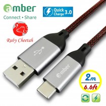 CU2-C20_ USB A to Type-C cable, Sync & Fast Charge, Quick Charge, tough PET braid cable & strong Aluminum case, 2 m (6.6ft.)