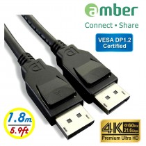 DPC-218_ VESA DP1.2 Certified Cable, DisplayPort male to DisplayPort male, DP to DP, 4K @60Hz, 21.6Gbps, 1.8m