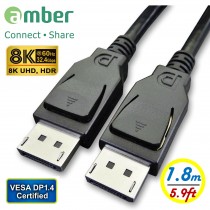 DPC-418 _VESA DisplayPort 1.4 Certified Cable, 8K @60Hz, 32.4Gbps, HBR3, DP male to DP male, 1.8m (5.9ft.)