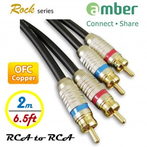 {AR120} RCA to RCA Stereo Audio Cable, Analog, OFC, 24K gold plated.