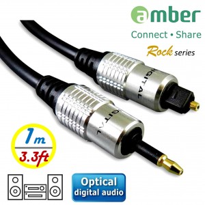 AT11_ S/PDIF Optical Digital Audio Cable, mini Toslink (3.5mm) to Toslink, 1m (3.3ft)