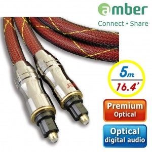 [AT250] PREMIUM Optical Digital Audio Cable, S/PDIF, Toslink to Toslink, 5m.