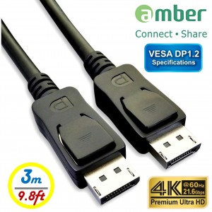 DPC-230_ DisplayPort 1.2 SPEC Cable, DP male to DP male, 4K @60Hz, 21.6Gbps, 3m (9.8 ft.)
