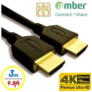 [HM-AA130] Top HDMI Cable A - A, 3 m, Premium 4K Ultra HD.