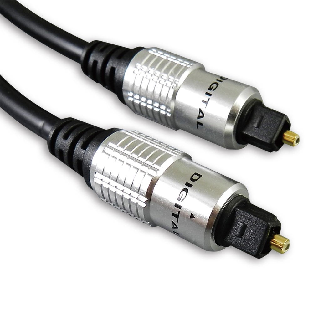 AT22_ 光纖數位音訊傳輸線，S/PDIF Optical Digital Audio，角型接頭Toslink對Toslink，[數位音訊]對[數位音訊]，2米