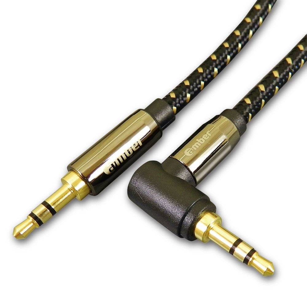  [AXZ6 Pure] 3.5mm AUX Stereo Audio Cable, OFC, 24K gold plated, straight & L-shaped mini jack, 0.6m (2ft.)  