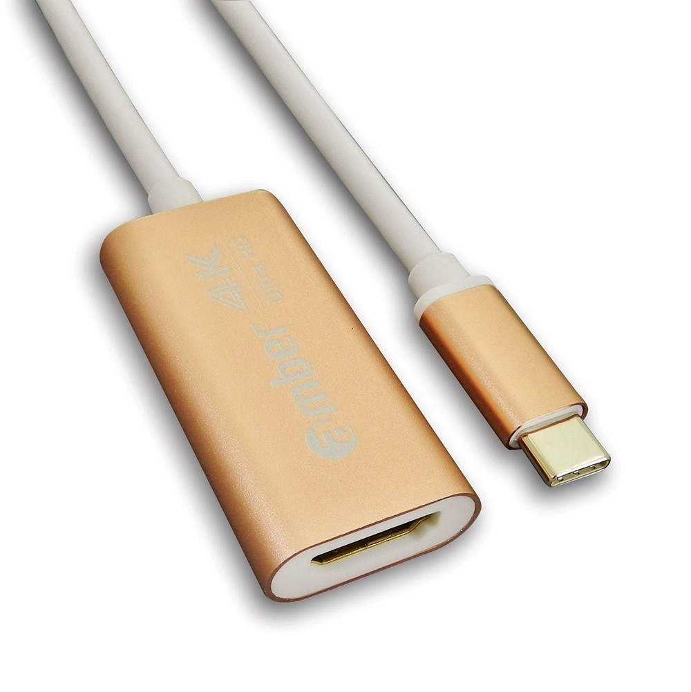 [CU3-AH12] 轉接器Adapter USB3.1 Type-C (Thunderbolt 3)轉HDMI 2.0, Premium 4K @60Hz, 高級鋁合金殼, 玫瑰金