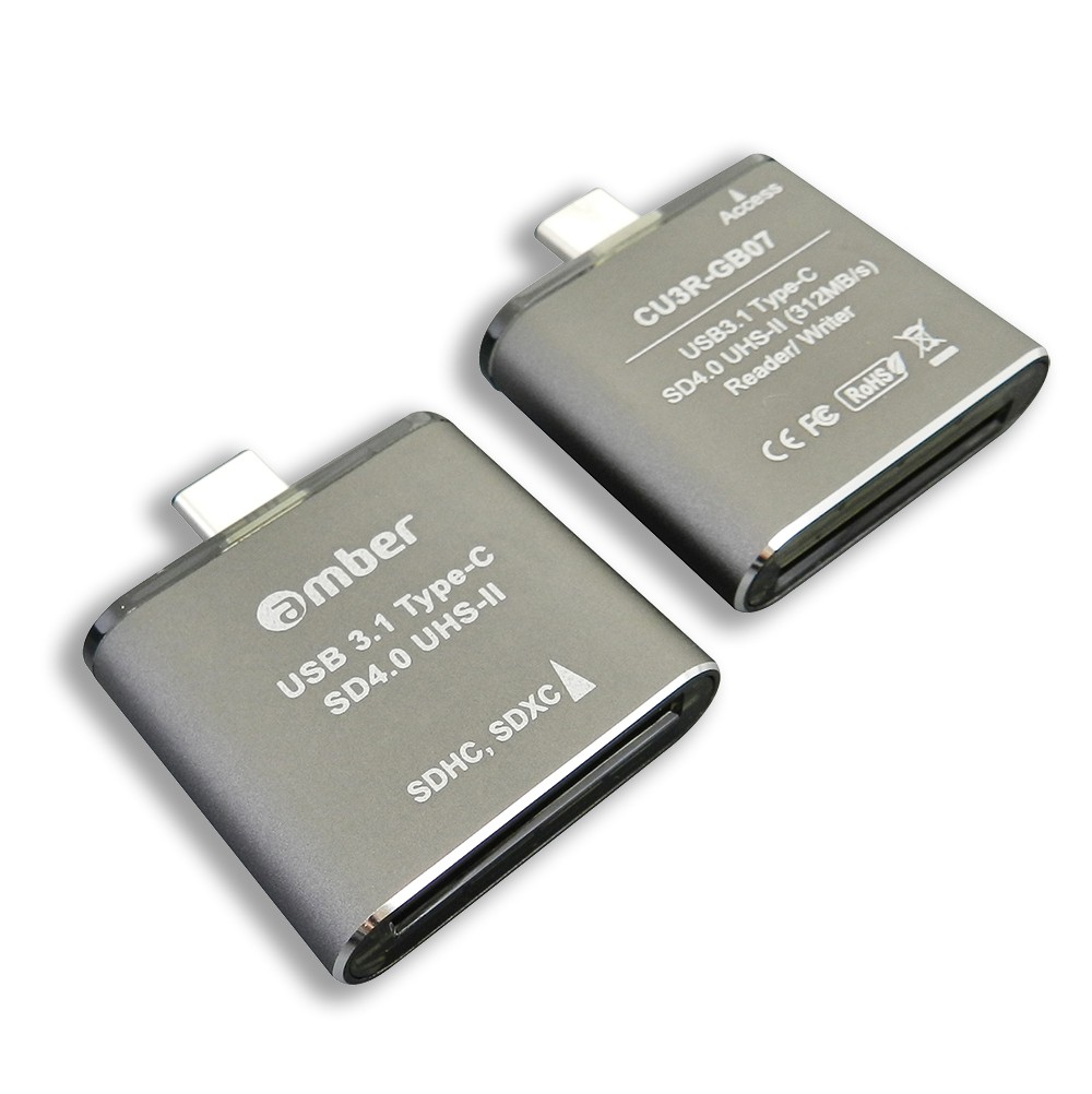 [CU3R-GB07] 超級最快速的UHS-II SD4.0讀卡機。USB 3.1 Type-C to UHS-II SD4.0 reader/ writer，312 MB/s。超薄細緻型，高級鋁合金。
