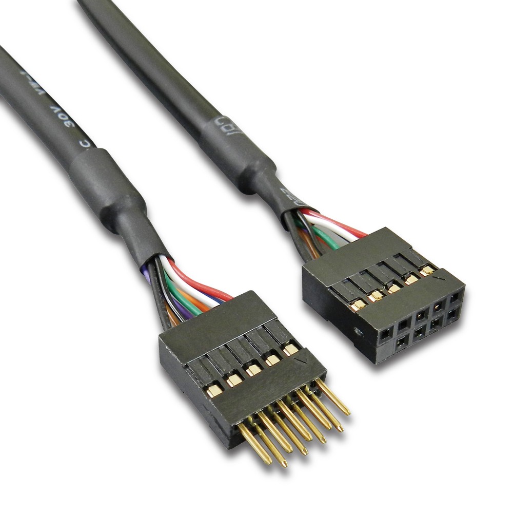 [USB] DR1A00100_ int. USB2.0 ext. cable, 8-pin to 8-pin, 400mm (15.6”). 