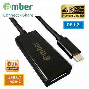 [CU3-ADP1] 轉接器USB3.1 Type-C轉DisdplayPort (DP1.2), Premium 4K @60Hz.