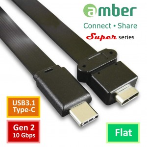 [CU3-FC01] 超級USB-C轉接延伸線, USB3.1 Type-C公、轉Type-C母, Gen2 (10Gbps), 44cm, 高品質扁線, 表現近乎原生。