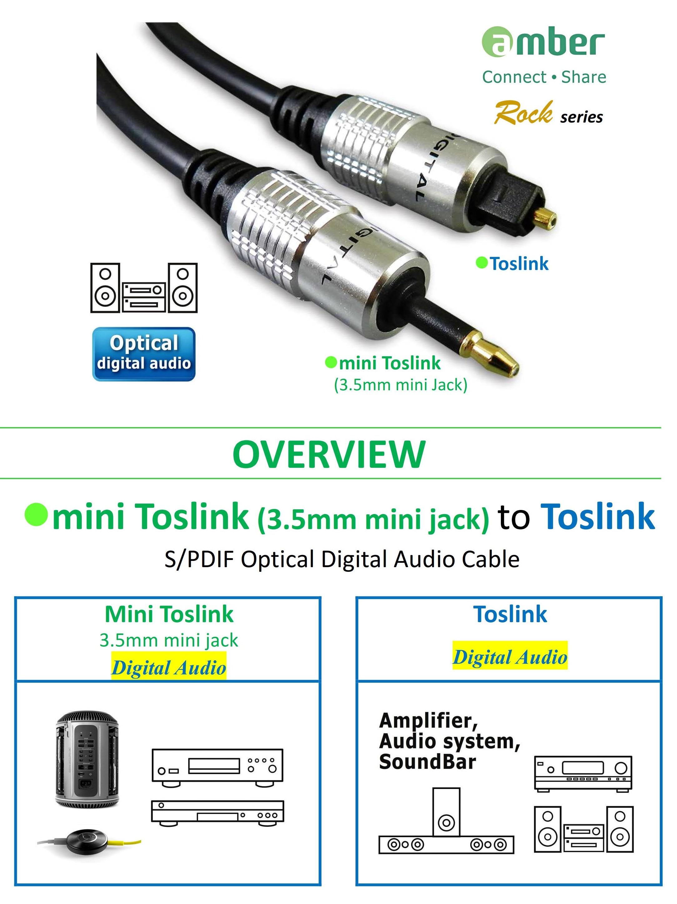 Cable Óptico Toslink (S/PDIF) de Alta Calidad para Audio Digital / 3 Metros  / Tapa de Proteccion / Dolby 7.1 Canales / Diseño Durable / Plug & Play /  Color Negro » Bigcom